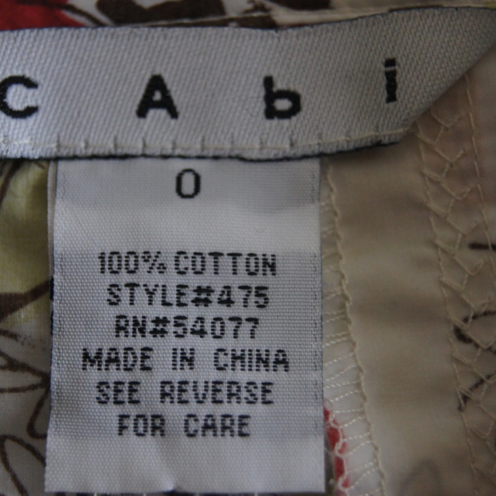 CAbi Women cream Floral Peasant Skirt Cotton - Picture 6 of 6